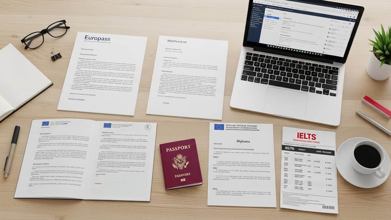 مدارک مورد نیاز برای دریافت بورسیه اراسموس: انگیزه نامه توصیه نامه مدارک هویتی