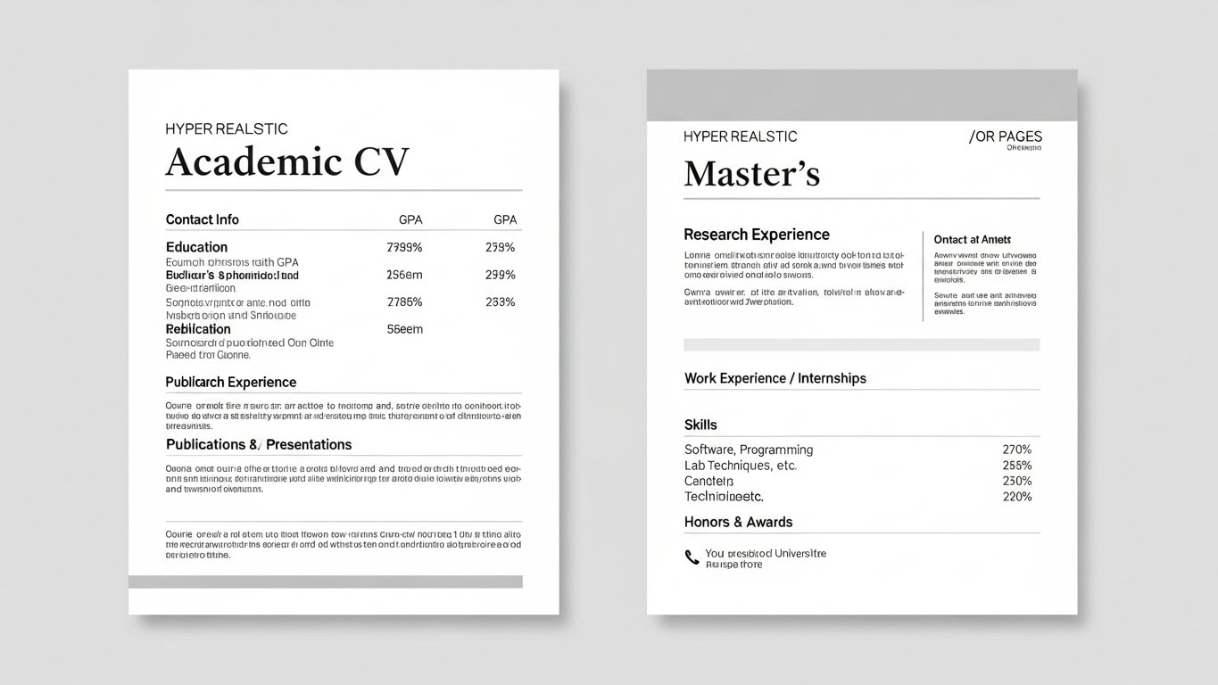 نمونه رزومه برای اپلای مستر و تفاوت آن با رزومه عادی 